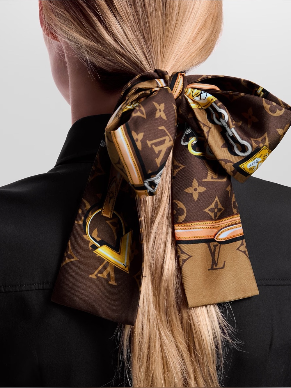 Louis Vuitton Brown Monogram confidential bandeau designer scarf bag/hair scarf - Picture 2 of 9